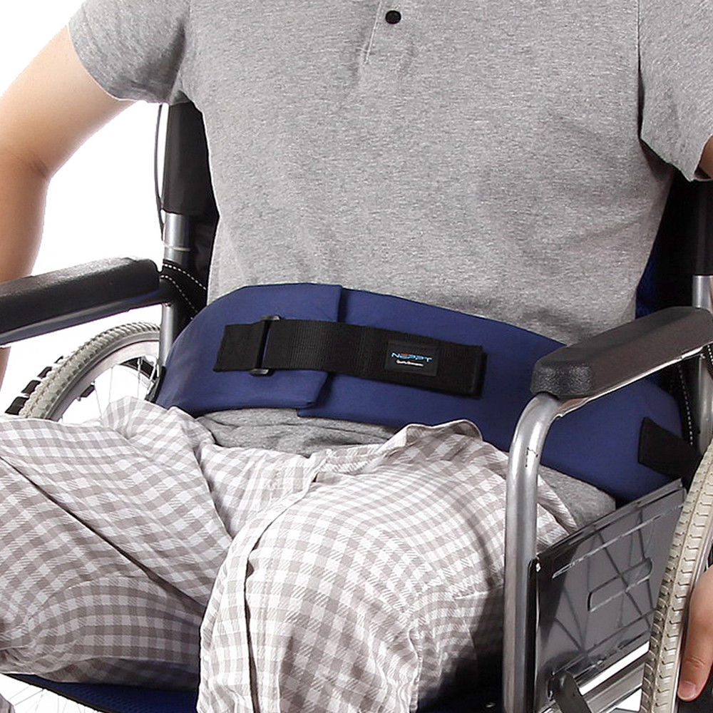 Wheelchair Seat Belt Cushion Harness Straps Safety Adjustable Front Latch Buckle