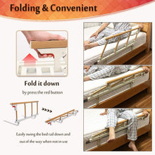 Load image into Gallery viewer, Bed Rails Safety Assist Handle Bed Railing for Elderly &amp; Seniors, Adults, Children Guard Rails Folding Hospital Bedside Grab Bar Bumper Handicap Medical Stand Assistance Devices (Wooden Grain)
