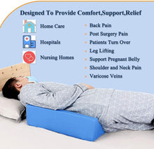 Load image into Gallery viewer, Wedge Pillow Body Position Wedges Back Positioning Elevation Pillow Case Pregnancy Bedroom Eevated Body Alignment Ankle Support Pillow Leg Bolster (Blue)

