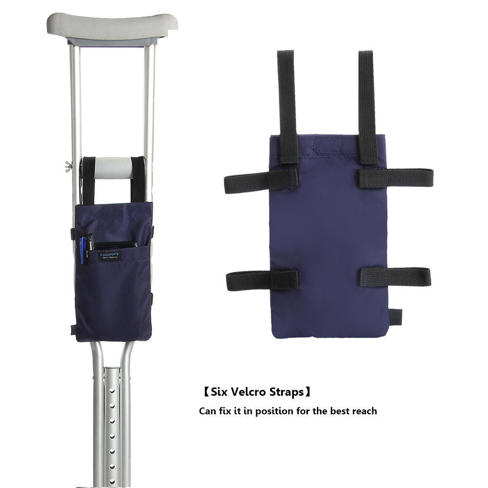 Crutches Bag Pouch Crutch Storage Pocket for Broken Leg Crutch Caddy Carry on