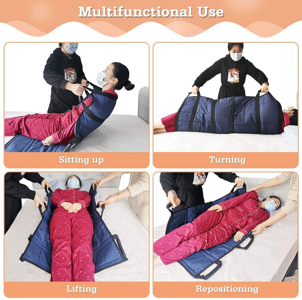 Transfer Belt Board Slide Bed Reinforced Handles Sling Patient Sheet for Lifting