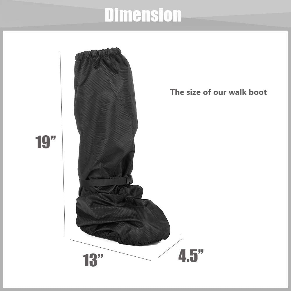 Medical Boot Cover Orthopedic Boot Brace Aircast Walking Boot Cover Waterproof Fracture Boot Cover Broken Leg Foot Weather Cover Tall Boot Protector Accessories (Black)
