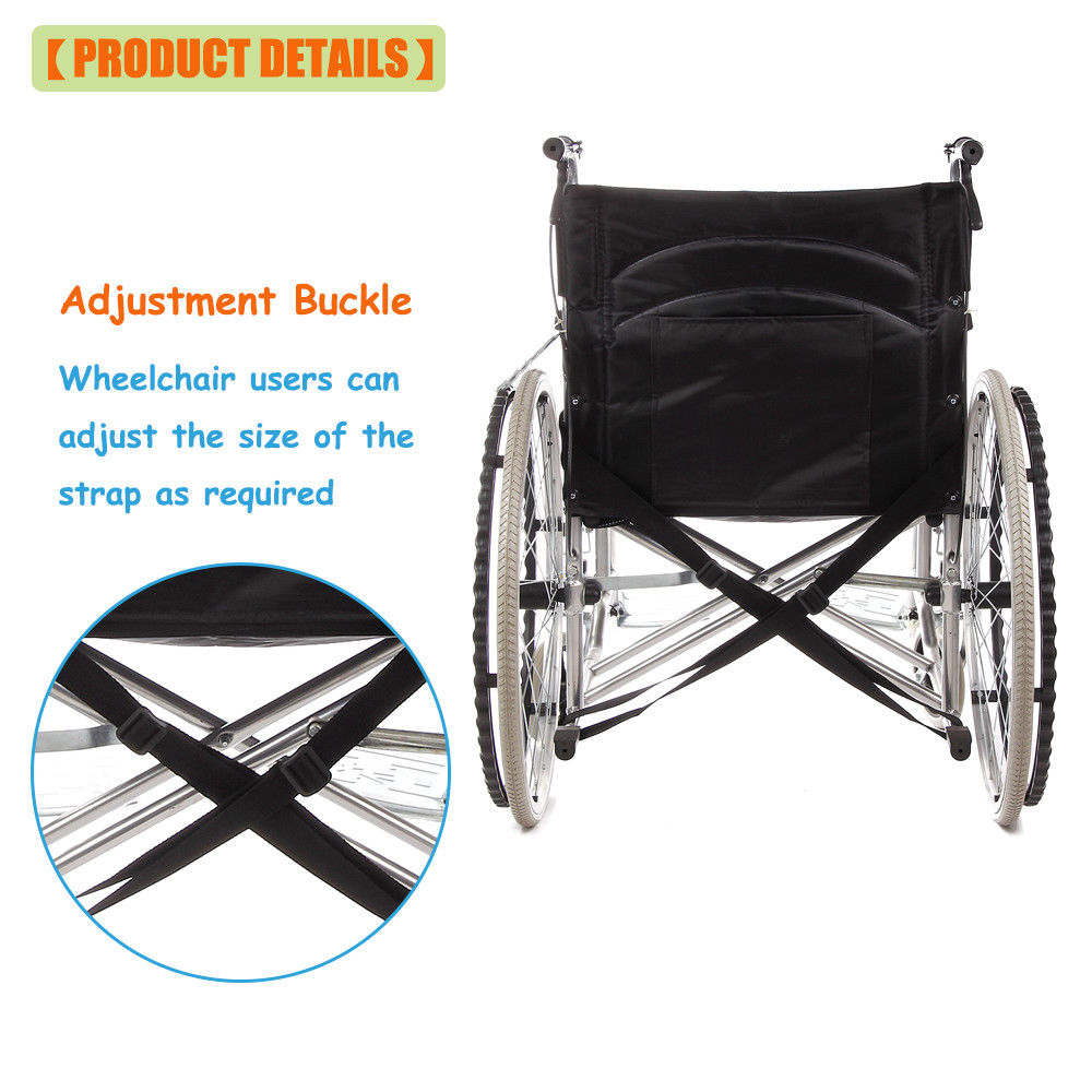 Wheelchair Seat Belt Cushion Harness Straps Safety Adjustable Front Latch Buckle