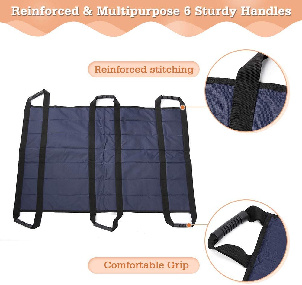 Transfer Belt Board Slide Bed Reinforced Handles Sling Patient Sheet for Lifting