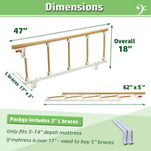 Load image into Gallery viewer, Bed Rails for Elderly Adults Seniors Assist Bar Bed Railing Cane Side Rail Guard Fall Prevention Handle Fold Down Hand Safety Rails (47×18 INCH)
