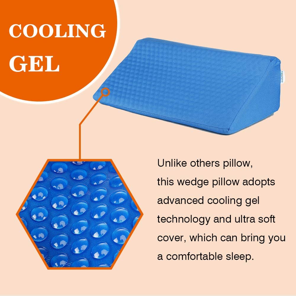 Wedge Pillows for Sleeping Bed Gel Wedges Body Positioners 30 Degree  Incline Wedge Pillow for Adults, Back Pain, Bed Sore Medical Foam Elevated  Legs Bolster (with Gel)