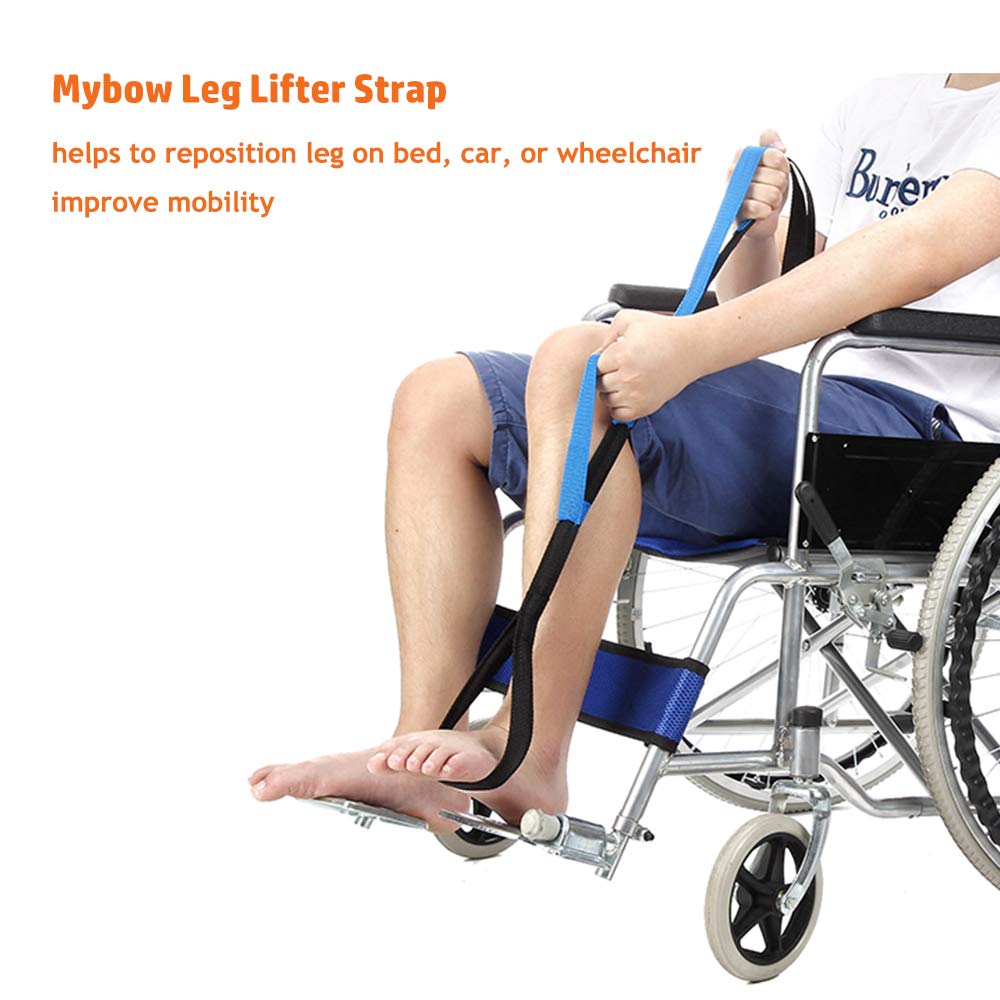 Leg Lifter Strap Rigid Foot Lifter & Hand Grip Therapy Bands