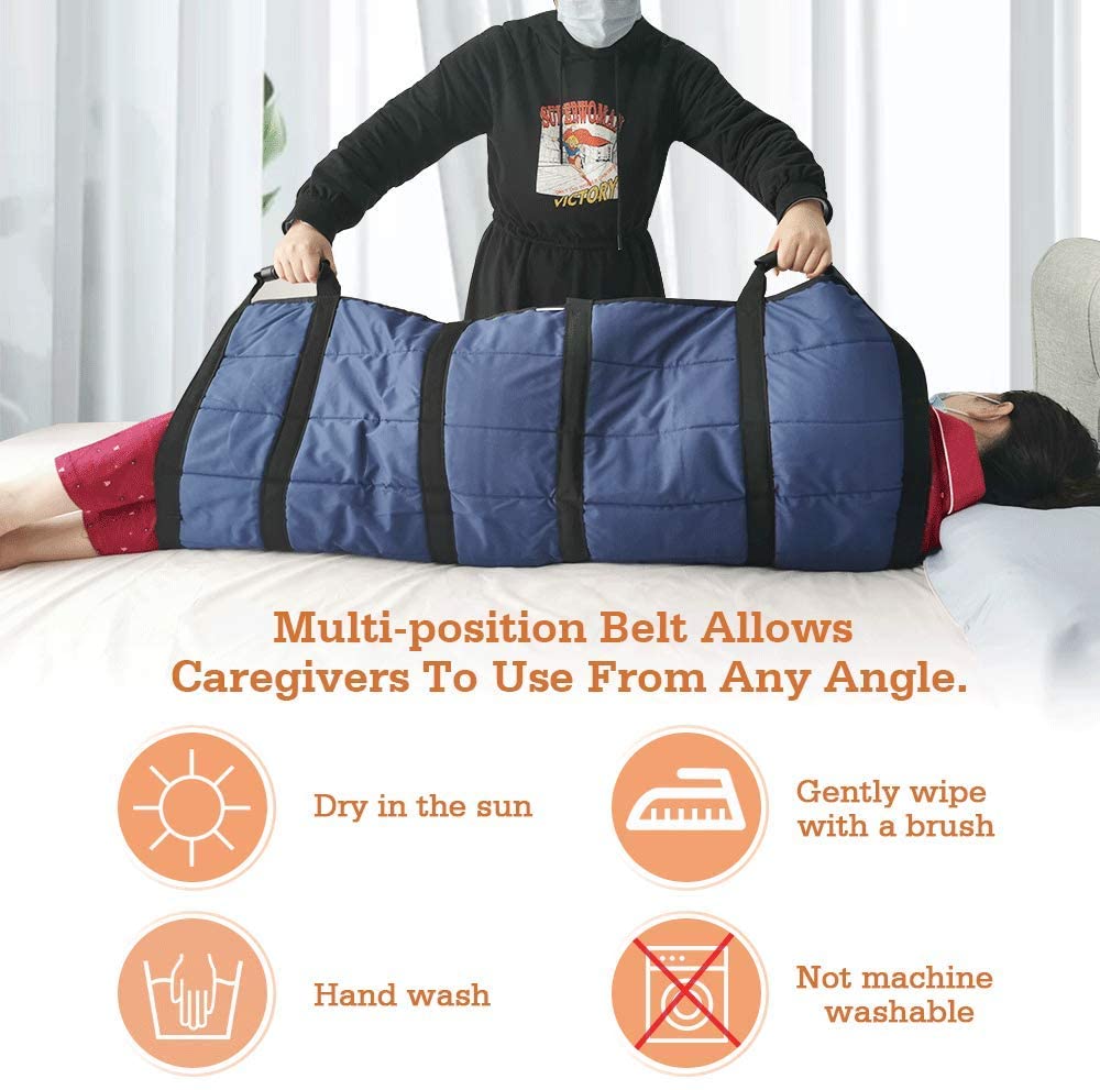 Transfer Belt Board Slide Bed Reinforced Handles Sling Patient Sheet for Lifting