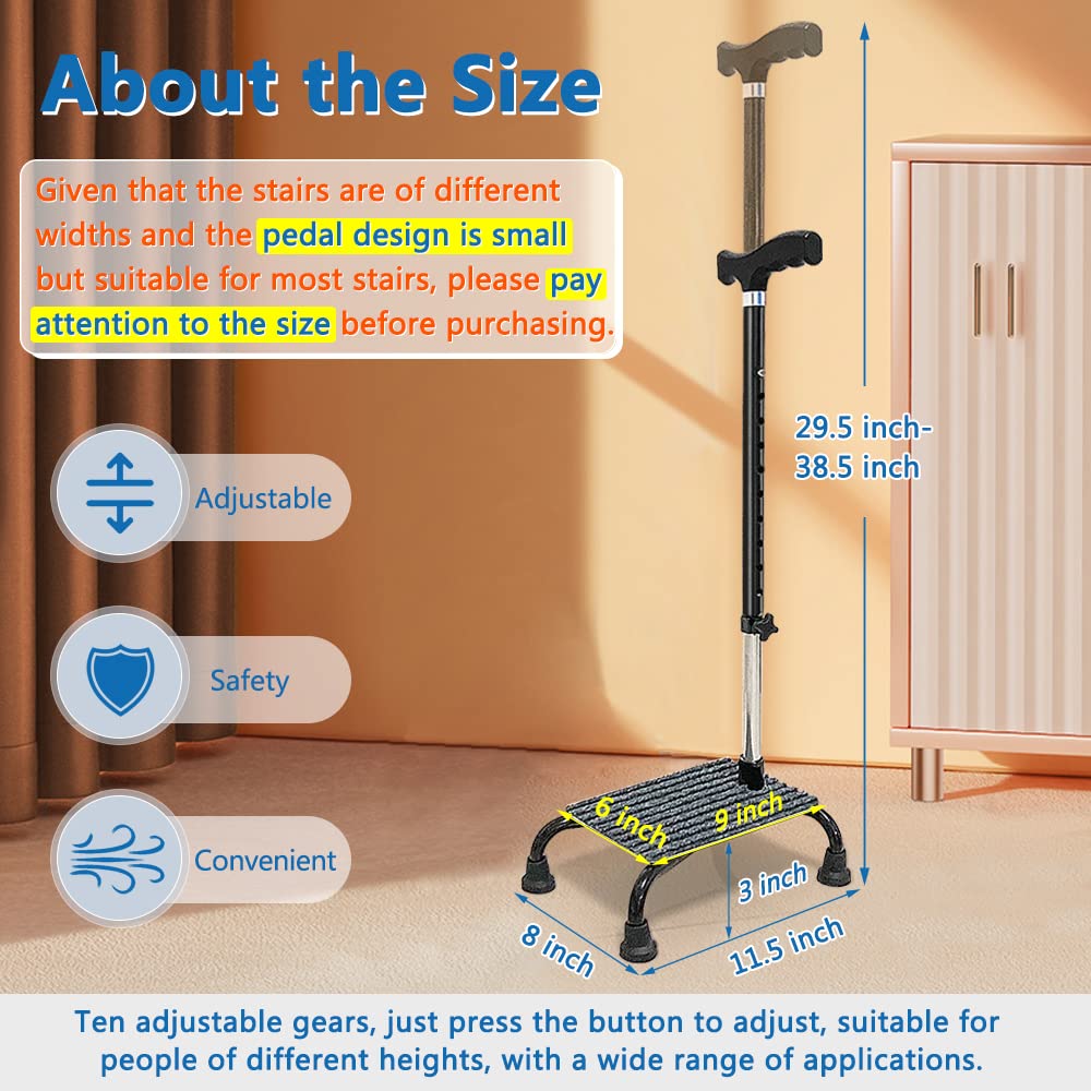 Cane Step Counter Stair Climbing Cane Half Step Stair Lifts Aid Seniors Balance Walking ...