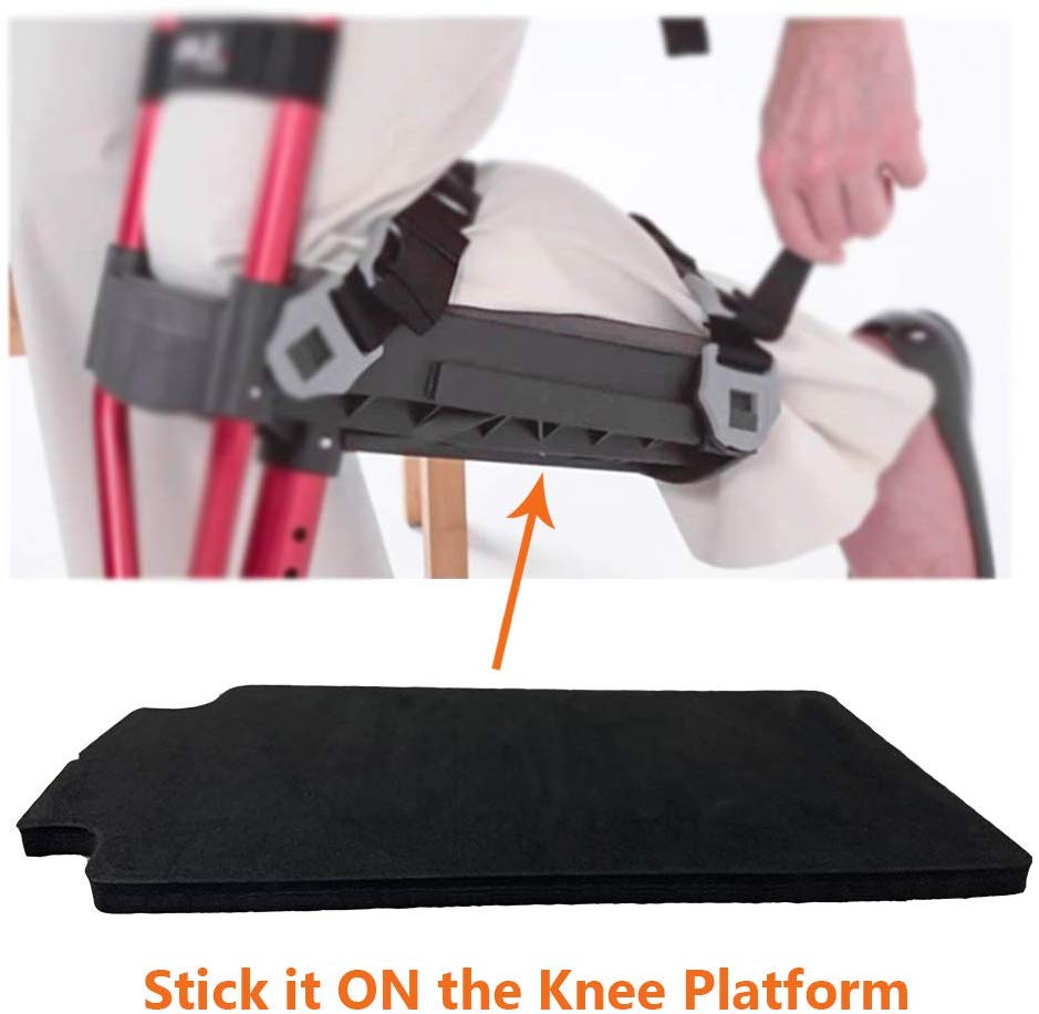 Padding for iWalk 2.0 Hands Free Knee Crutch Foam Pad Kit - Compatible Knee Platform Extra Padding Hands Free Crutches for Broken Ankle Leg Walker (Black)